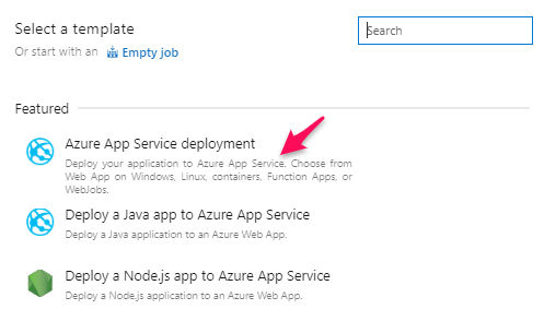 Azure DevOps Release - Select a template